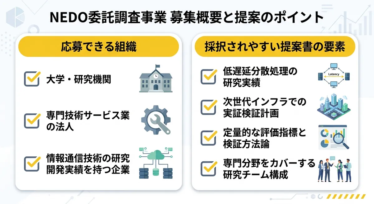 応募できる組織と採択されやすい提案書の要素