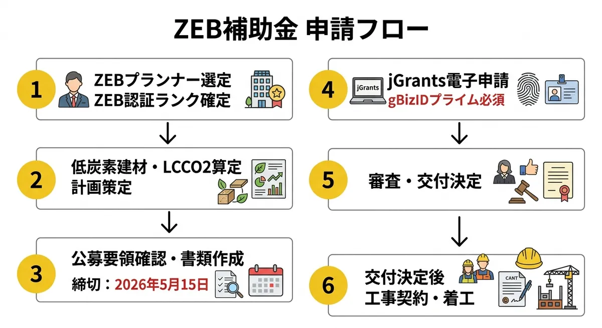 ZEB補助金申請フロー