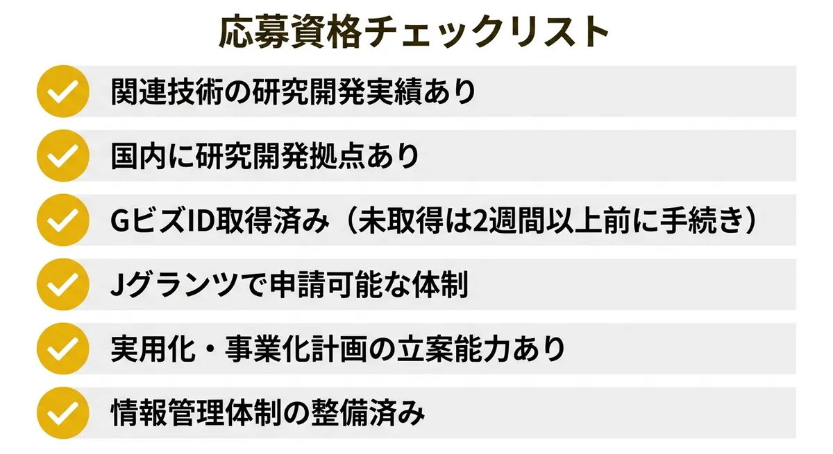 応募資格チェックリスト