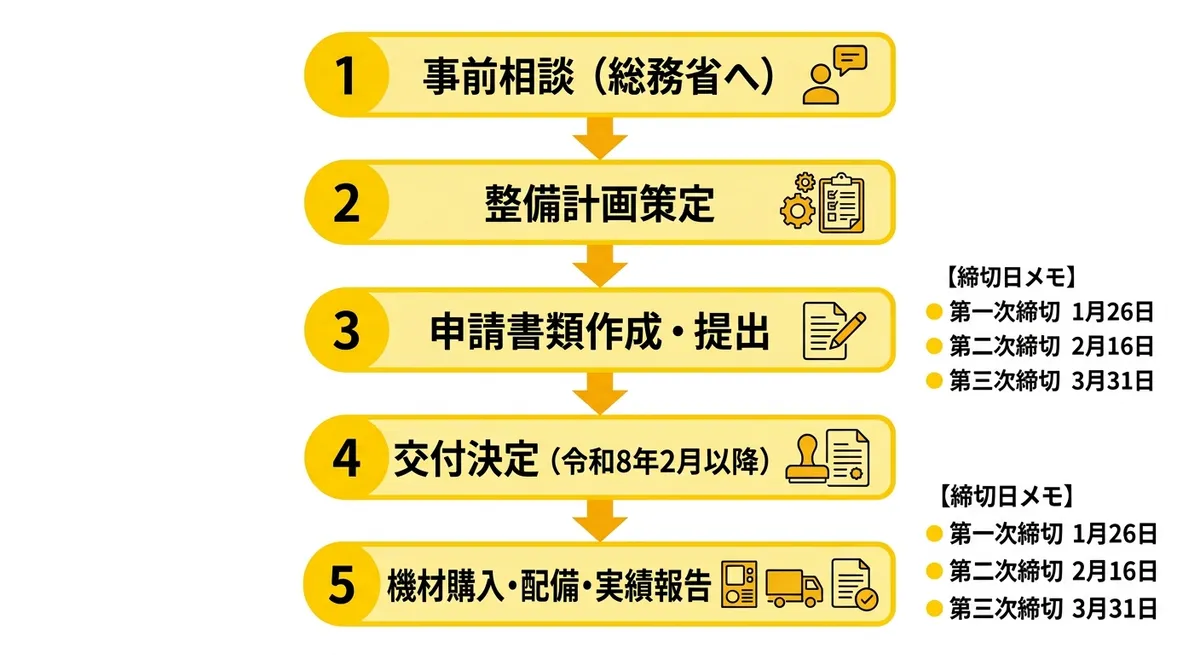 申請の流れ: 5ステップ