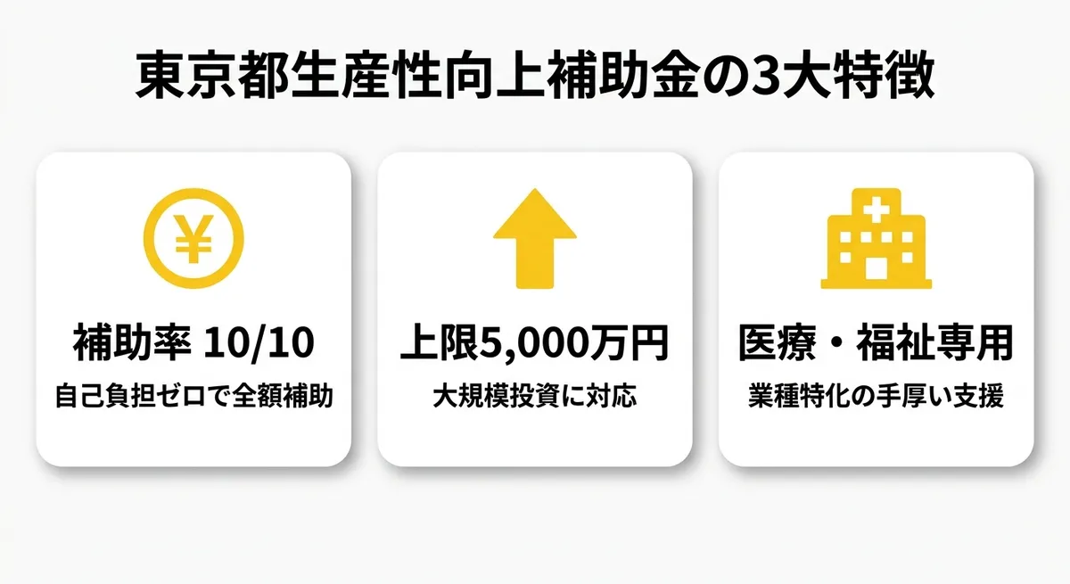 東京都生産性向上補助金の3大特徴