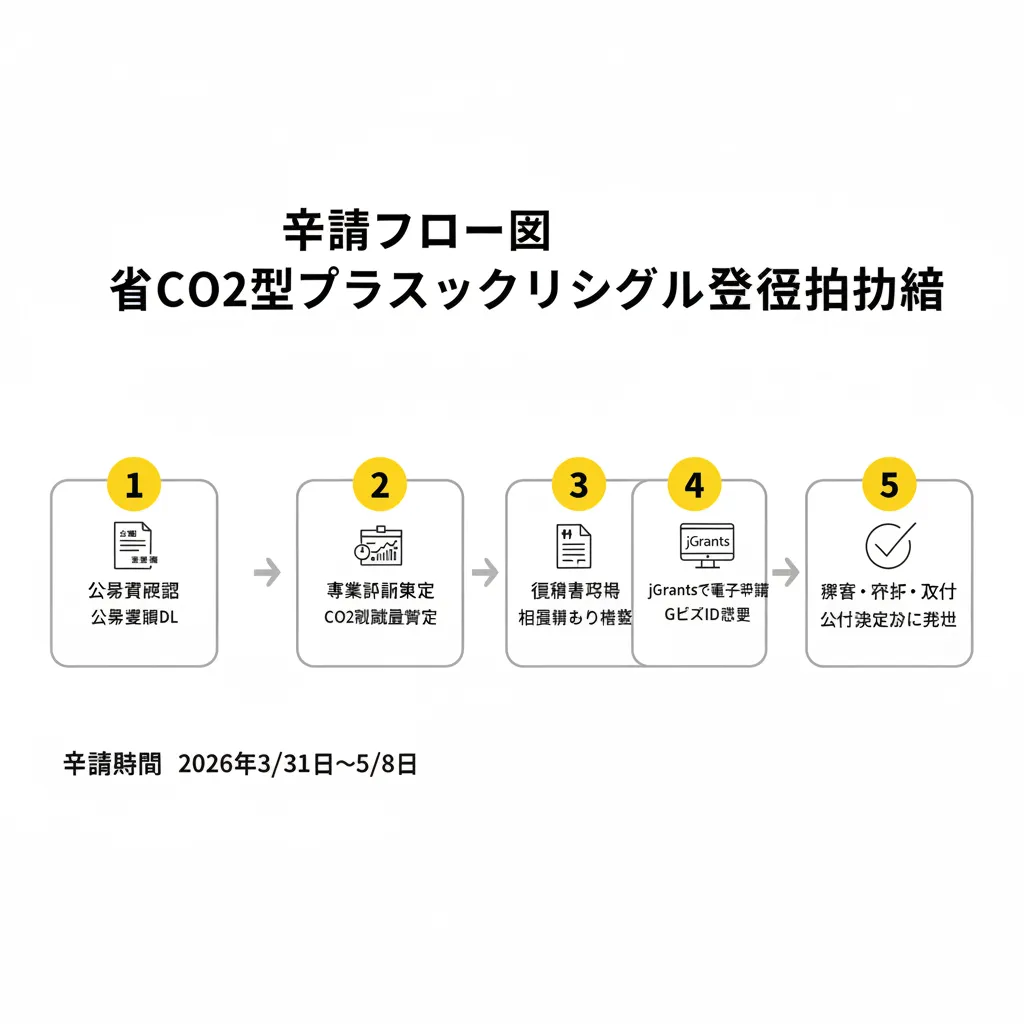 省CO2型プラスチック高度リサイクル設備導入事業 申請フロー