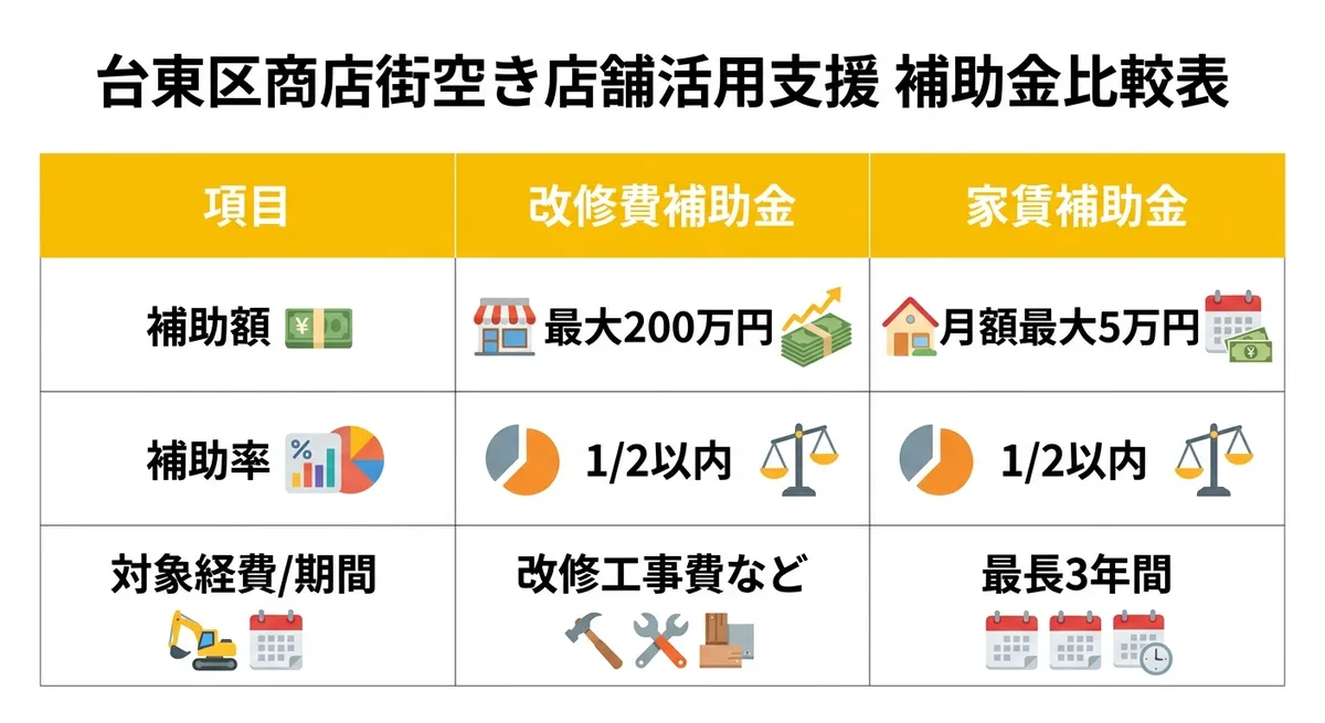 改修費補助金vs家賃補助金の比較