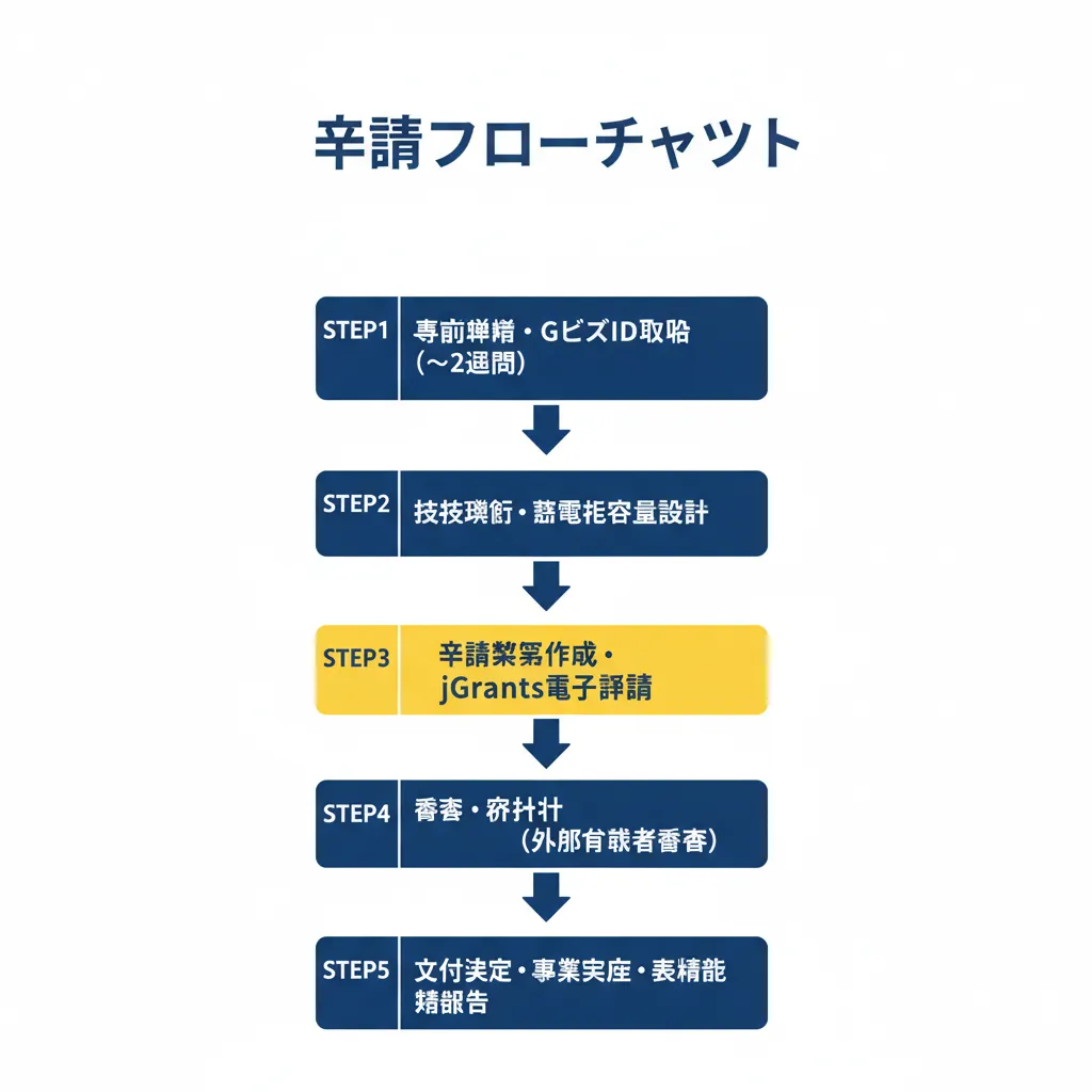 再エネ電源併設蓄電システム等導入支援事業 申請フロー