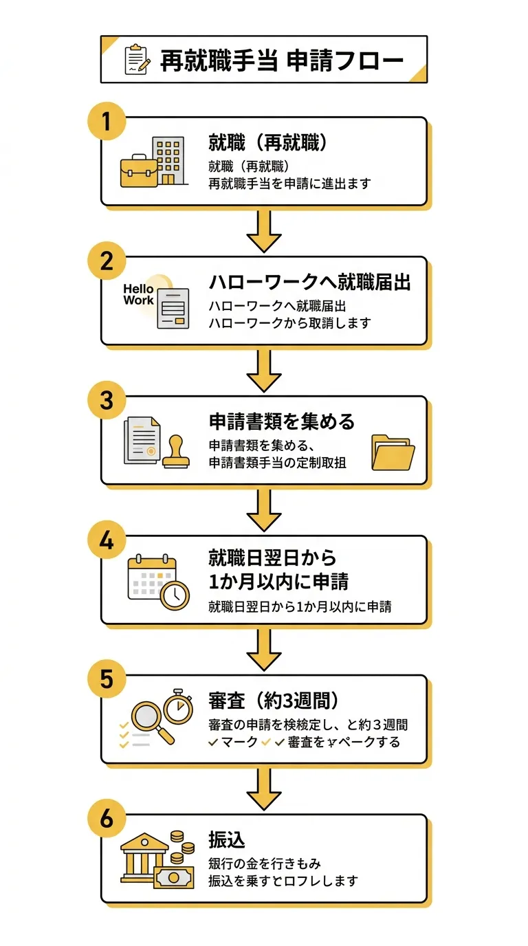 再就職手当 申請フロー