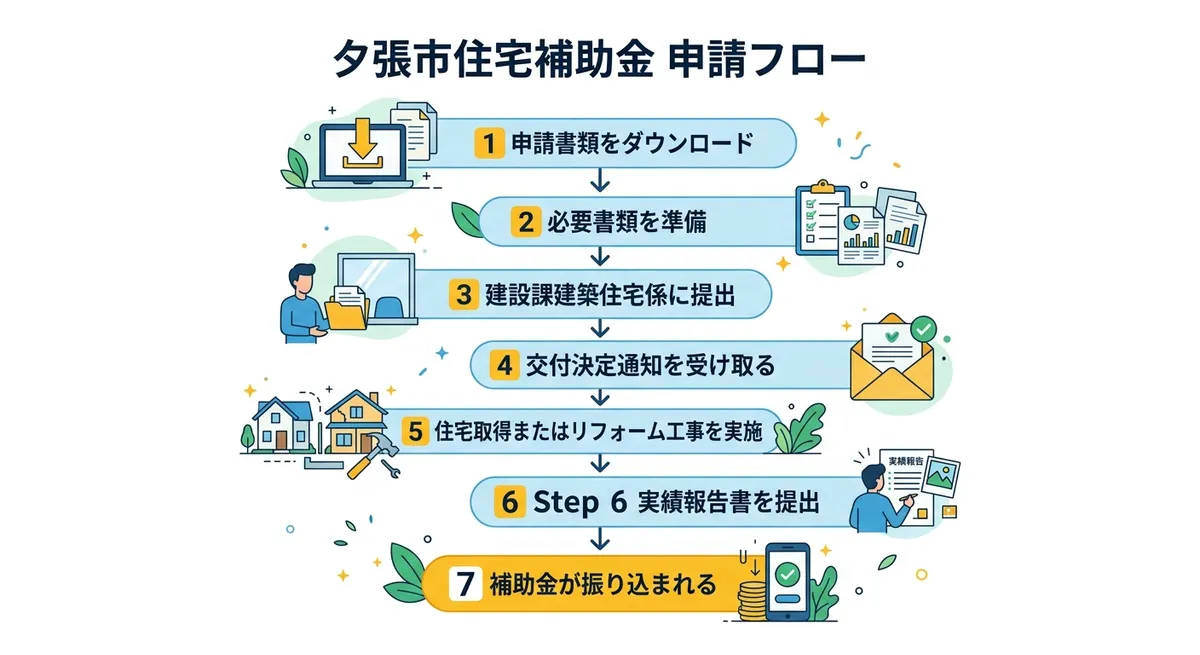 夕張市住宅補助金 申請フロー