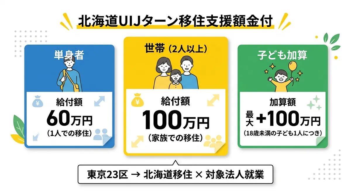 給付額比較、世帯100万円、子ども加算あり