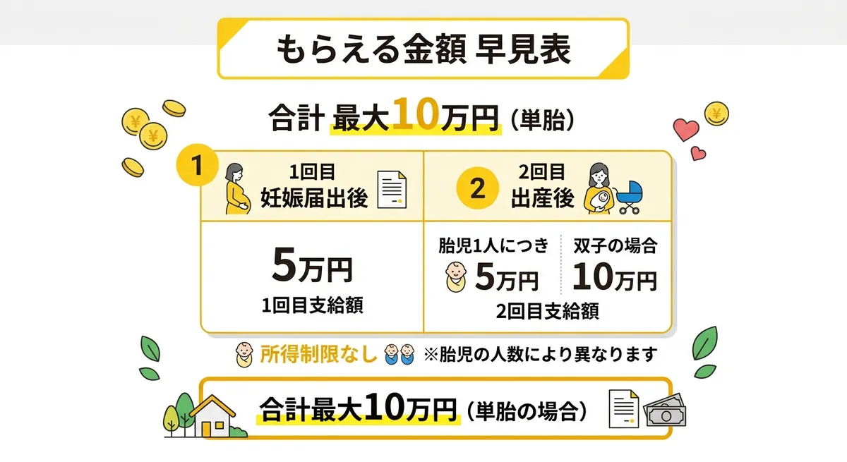 もらえる金額 早見表