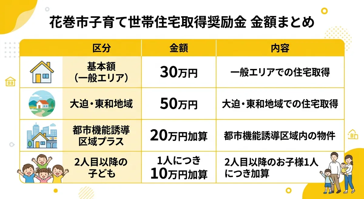 花巻市子育て世帯住宅取得奨励金 金額まとめ