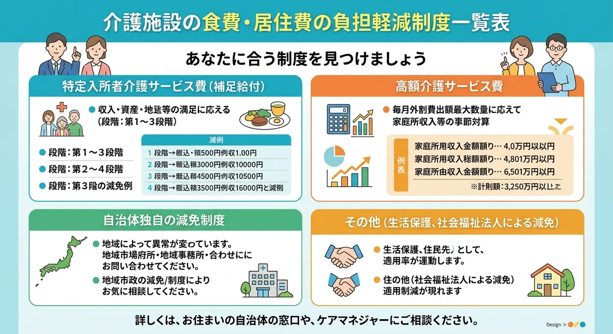 特定入所者介護サービス費(補足給付)所得段階別負担限度額