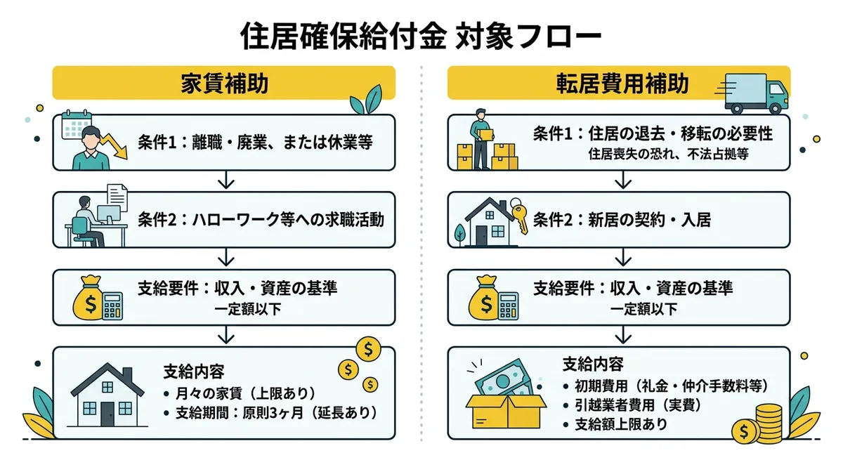 住居確保給付金 対象者フロー図