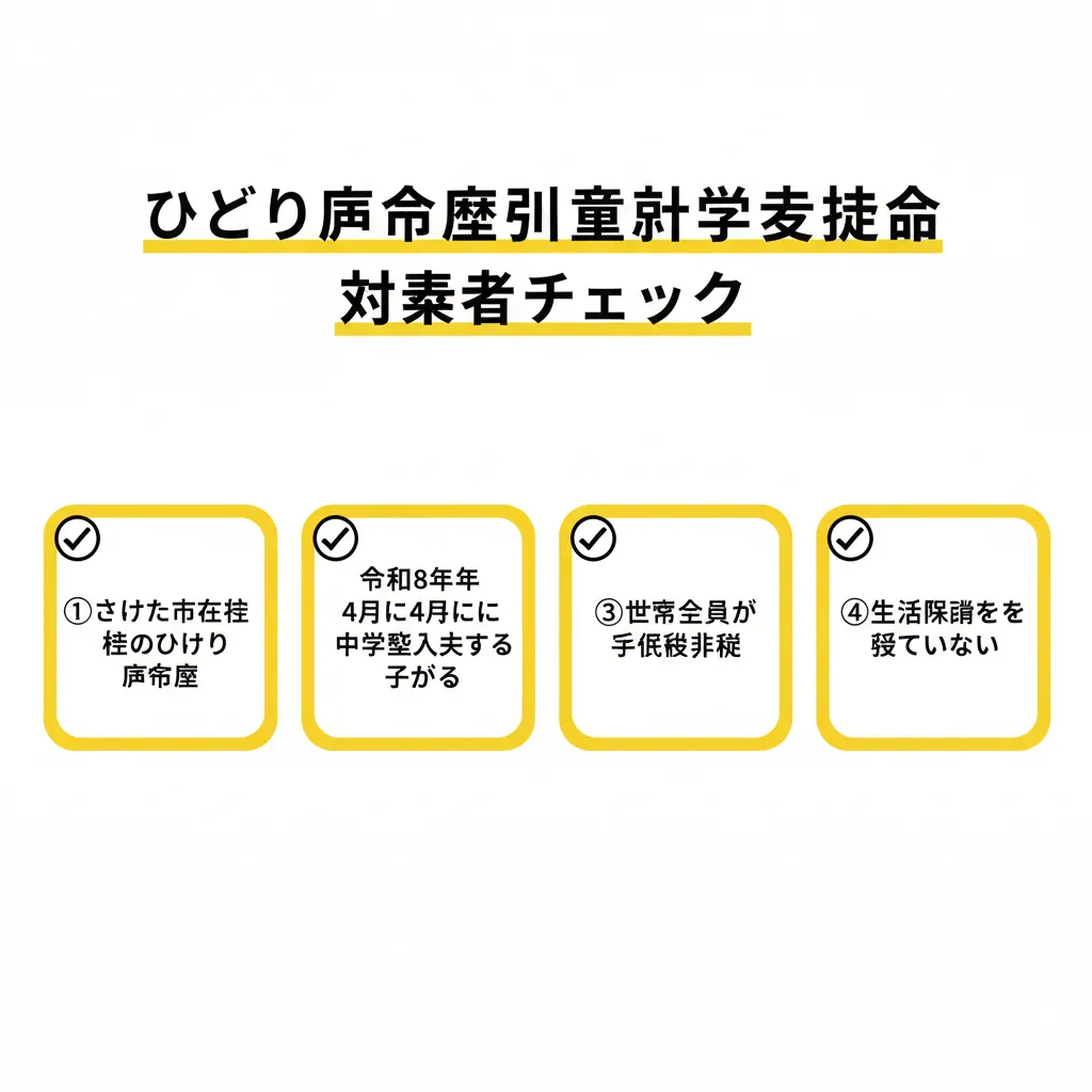ひとり親家庭児童就学支度金 対象者チェックリスト