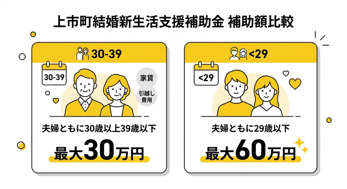 上市町結婚新生活支援補助金 補助額比較