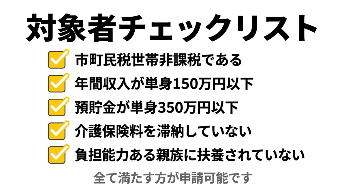 対象者チェックリスト