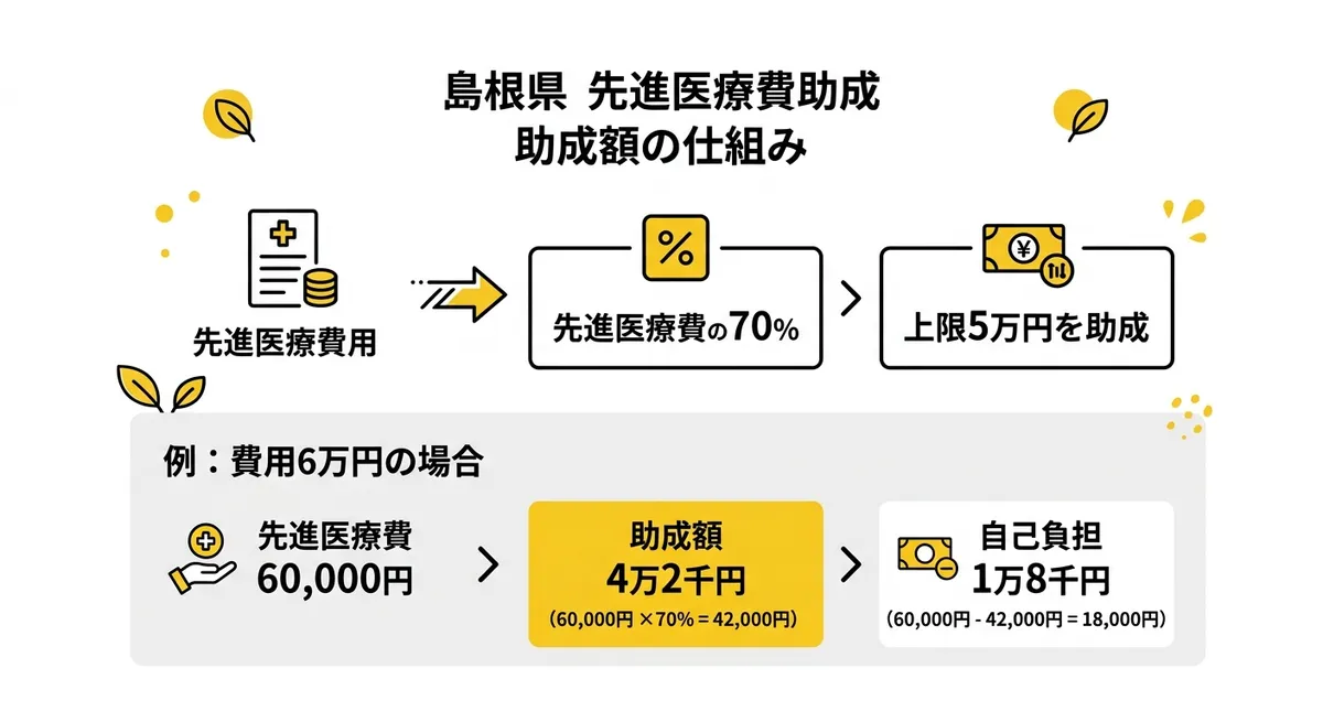 島根県不妊治療先進医療費助成　助成額比較フロー図