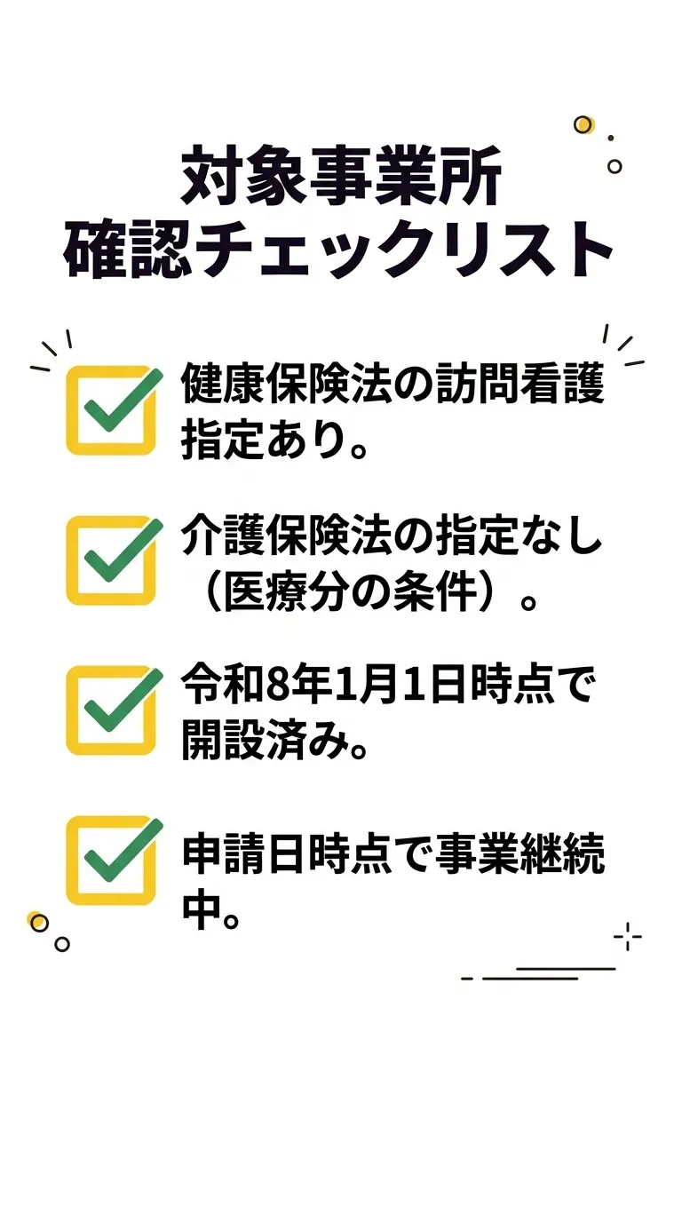 申請対象事業所の確認チェックリスト