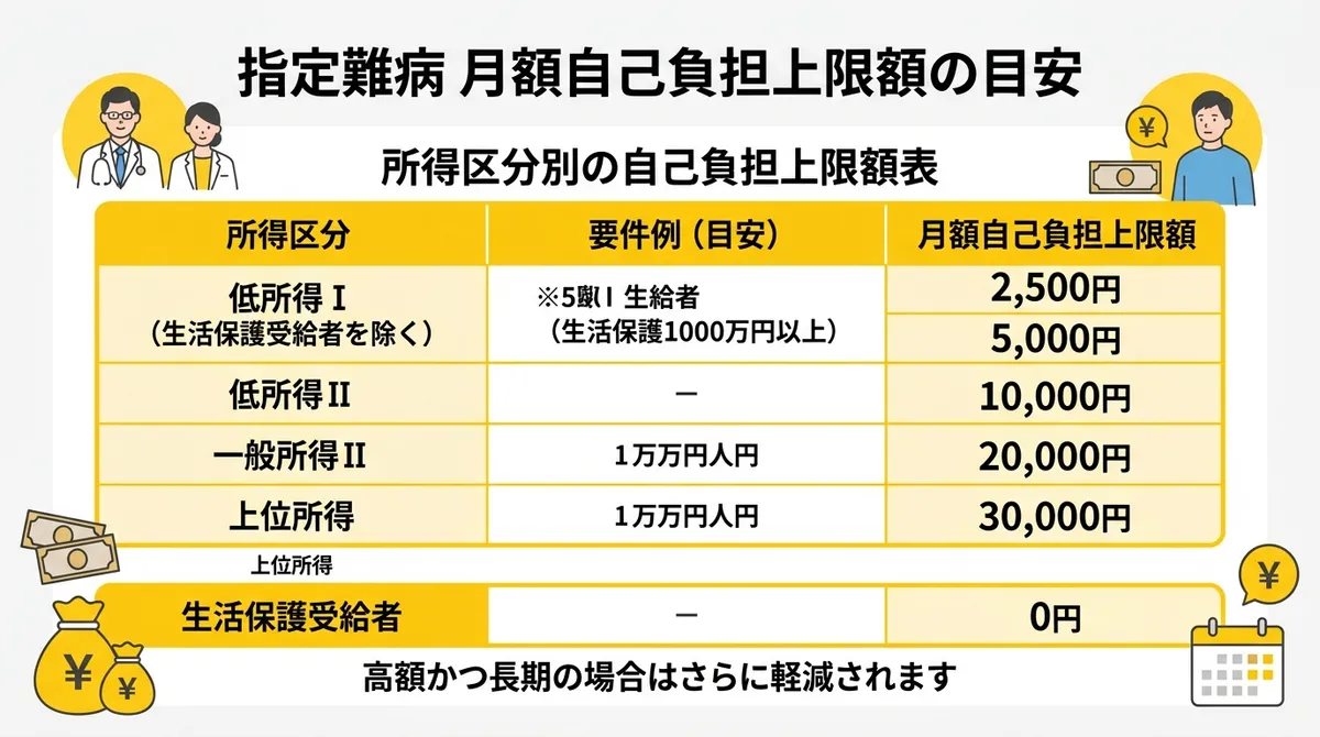 指定難病 月額自己負担上限額の目安