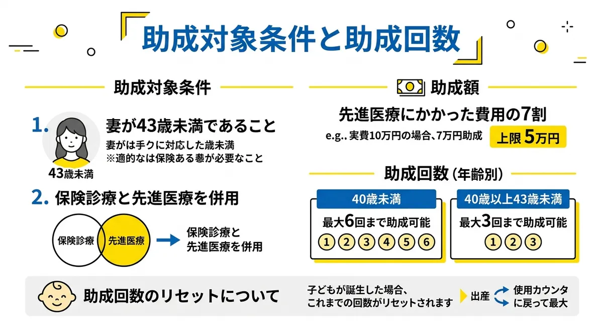 佐賀県不妊治療先進医療費助成 助成対象条件と助成回数