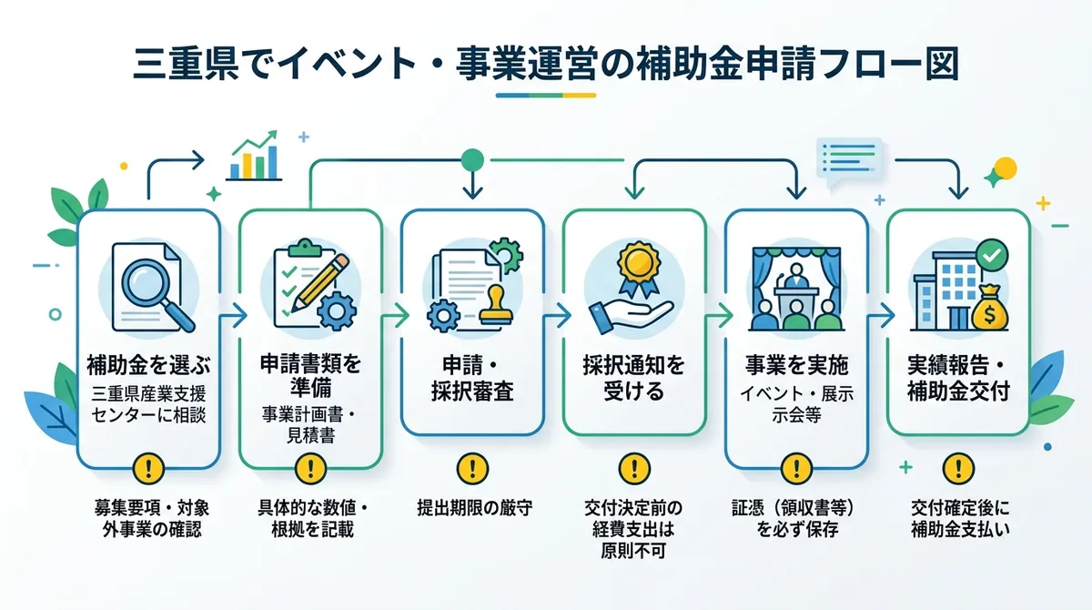 三重県のイベント・補助金申請フロー