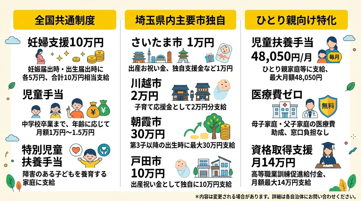 埼玉県子育て給付金比較表