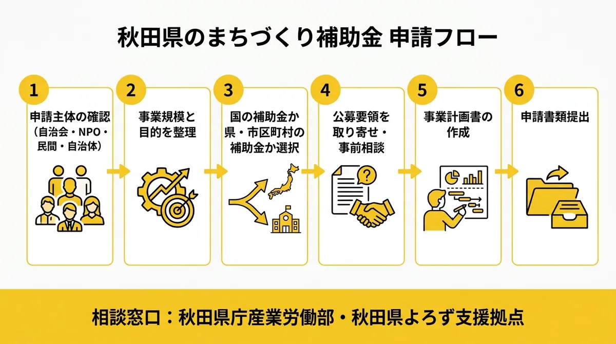 秋田県の地域独自補助金フロー図